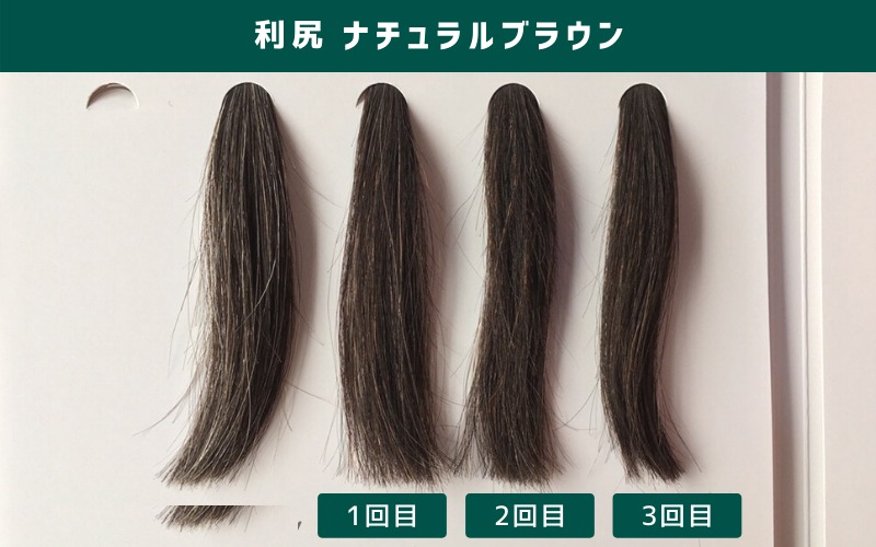利尻ヘアカラートリートメント ナチュラルブラウンを白髪50%の毛束に1〜3回使った結果