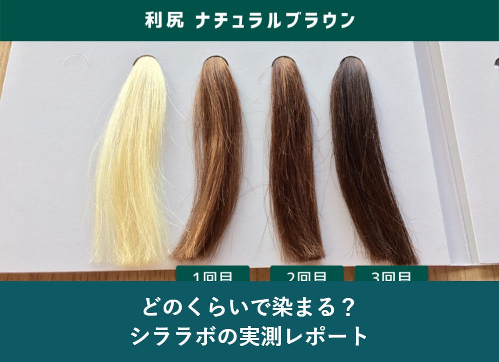 利尻ヘアカラートリートメントの染まり具合の実測