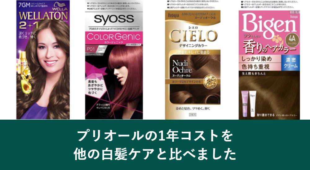 プリオールカラーコンディショナーの1年コスト比較
