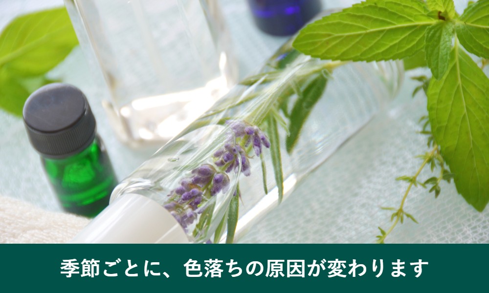 季節別の白髪染めの色落ち対策