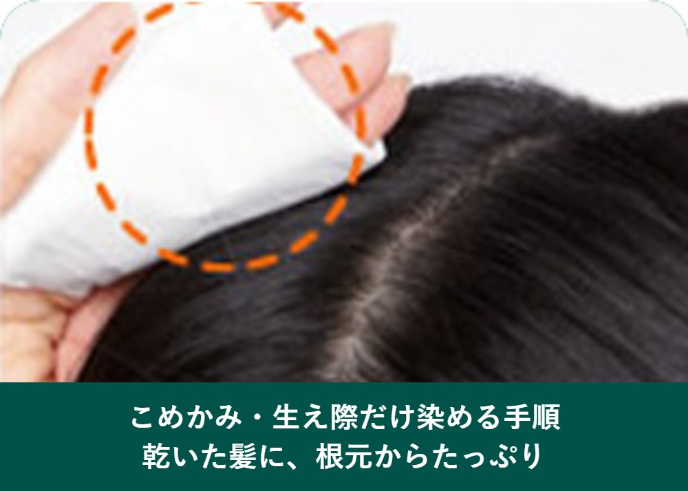 こめかみ・生え際だけ白髪を染める手順