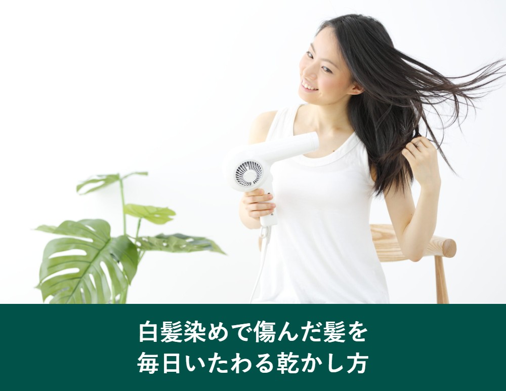 白髪染めで傷んだ髪を毎日いたわる乾かし方