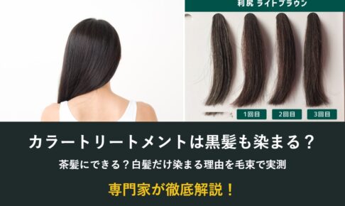カラートリートメントは黒髪も染まる？茶髪にできるか毛束で実測